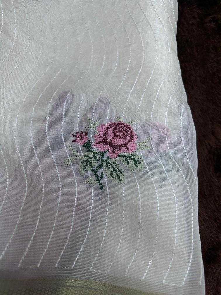 Ynf Tissue Silk KESH500 Rosy Silk Sarees Festive Collections Wholesale Silk Sarees For Weddings White Silk Sarees Onam Collections Manufacturer- Kapda Export