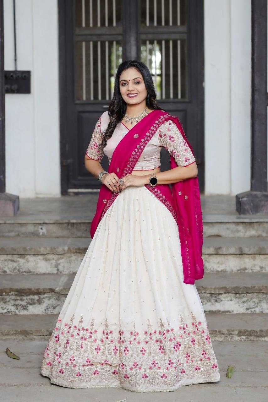 Ynf Vichitra Silk KESH511 serene shades Lehengas Wholesale Designer Lehenga Traditional Lehenga White Lehenga Manufacturer- Kapda Export