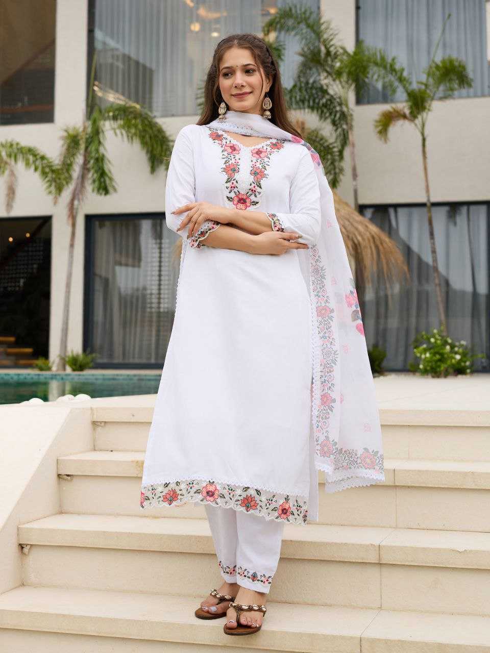 Ynf Viscose Rayon KESH529 ZOYA Suits & Dresses Wedding Collections Festive Collections Wholesale Embroidered Suits White Salwar Suit Wedding Outfits Manufacturer- Kapda Export