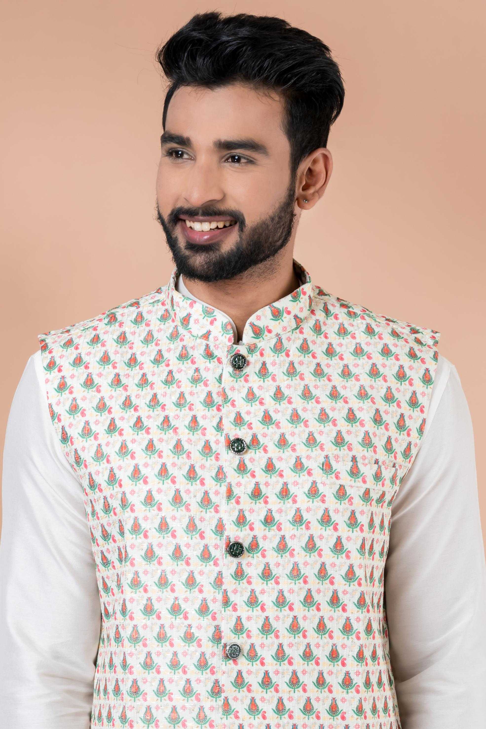 Ynf Viscose RIN223 2353A Mens Wear Festive Collections Wholesale Nehru Jacket Onam Collections Modi Jackets Manufacturer- Kapda Export