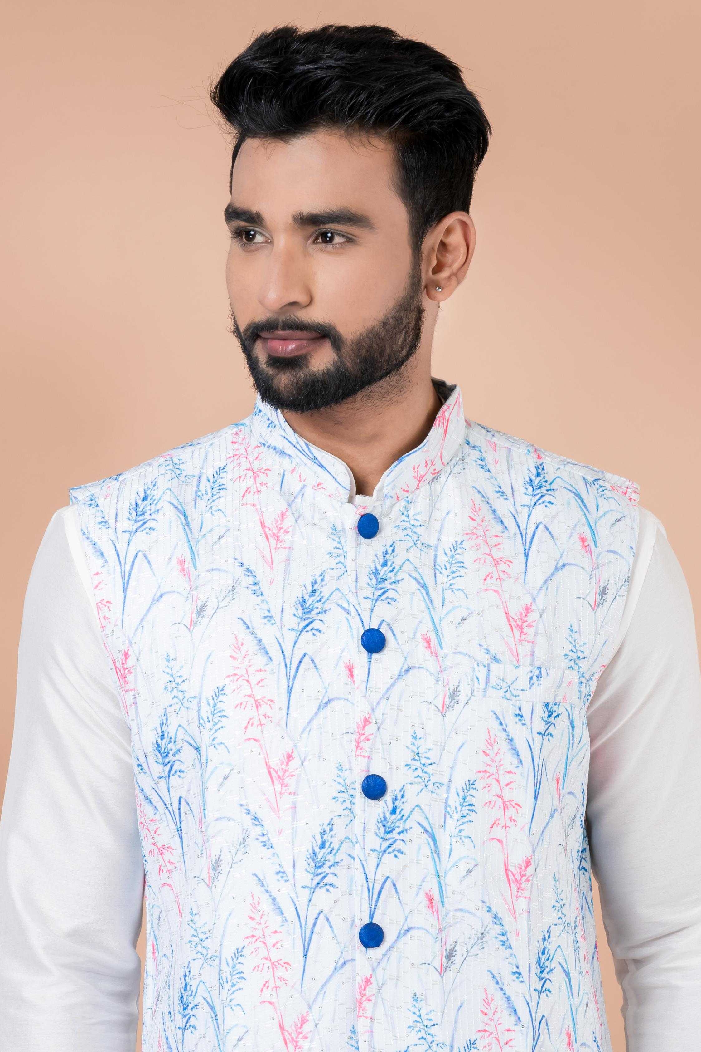 Ynf Viscose RIN223 2355A Mens Wear Festive Collections Wholesale Nehru Jacket Onam Collections Modi Jackets Manufacturer- Kapda Export