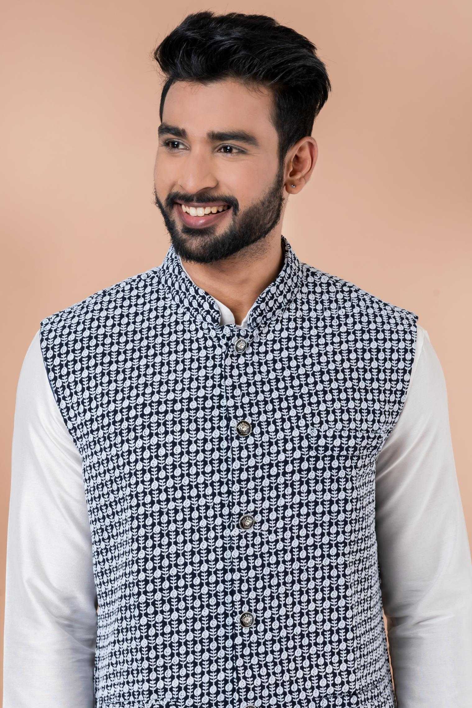 Ynf Viscose RIN223 2356C Mens Wear Festive Collections Wholesale Nehru Jacket Onam Collections Modi Jackets Manufacturer- Kapda Export