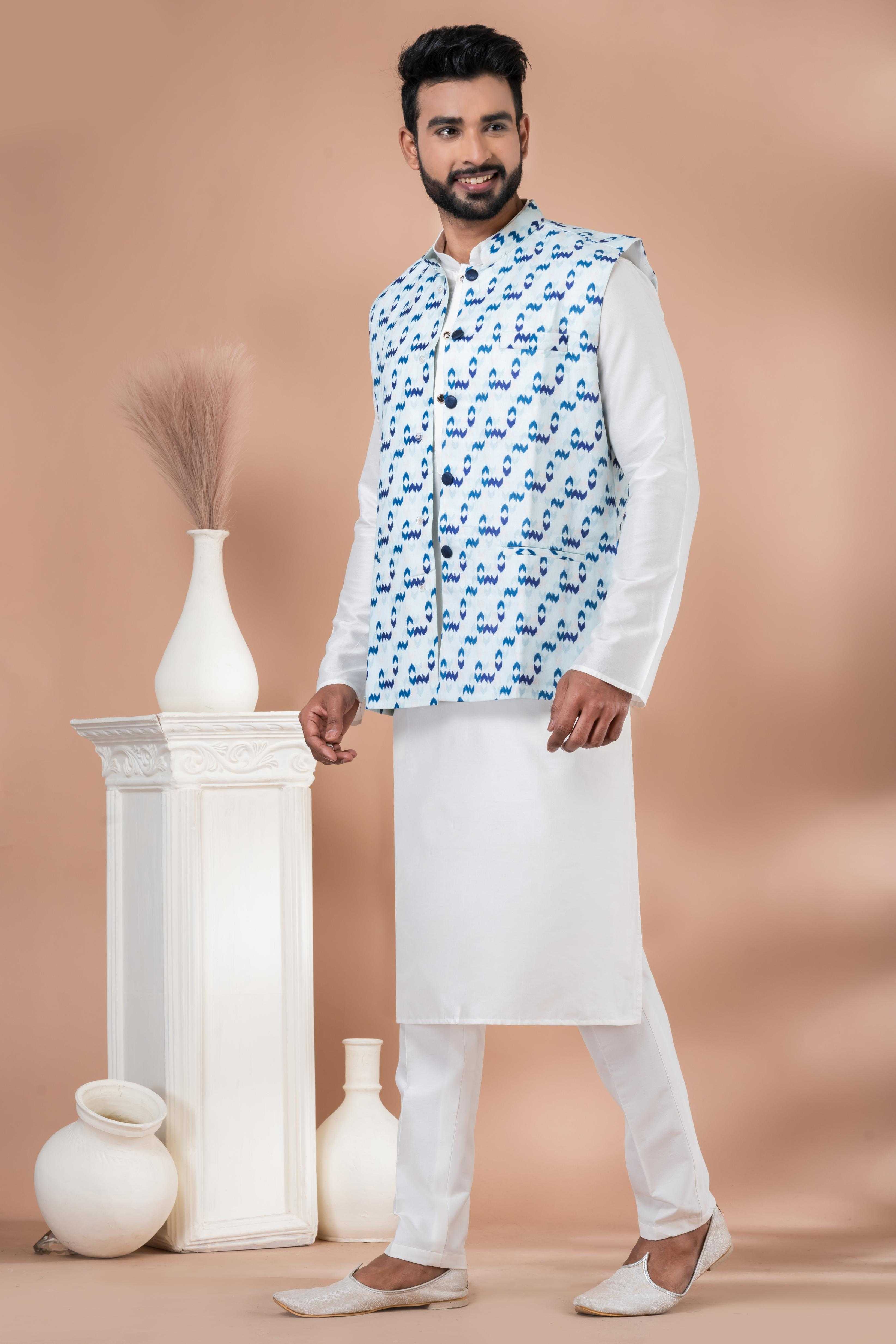 Ynf Viscose RIN223 2357B Mens Wear Festive Collections Wholesale Nehru Jacket Onam Collections Modi Jackets Manufacturer- Kapda Export