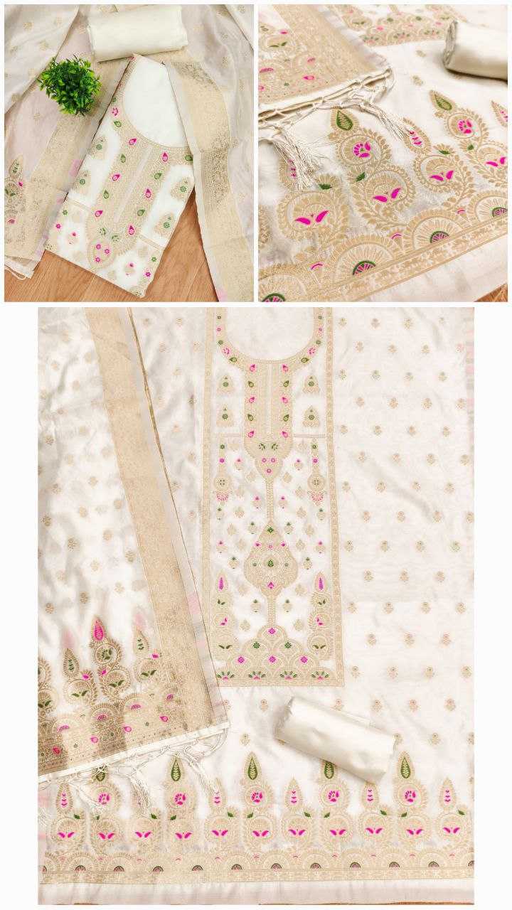 Ynf Banarasi Soft Silk RIN221 pure zari Banarasi silk Suits & Dresses Wholesale Unstitched Suits Suit Material Semi-Stitched Suits Manufacturer- Kapda Export