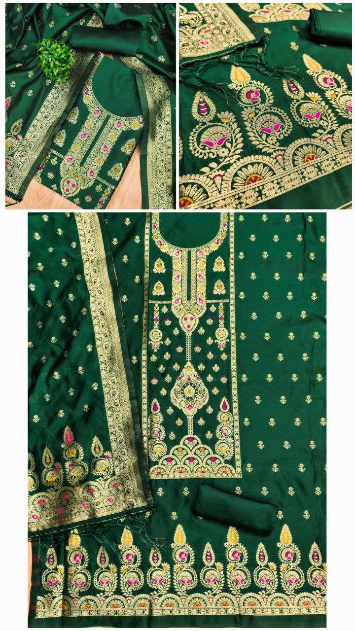 Ynf Banarasi Soft Silk RIN221 pure zari Banarasi silk Suits & Dresses Wholesale Unstitched Suits Suit Material Semi-Stitched Suits Manufacturer- Kapda Export