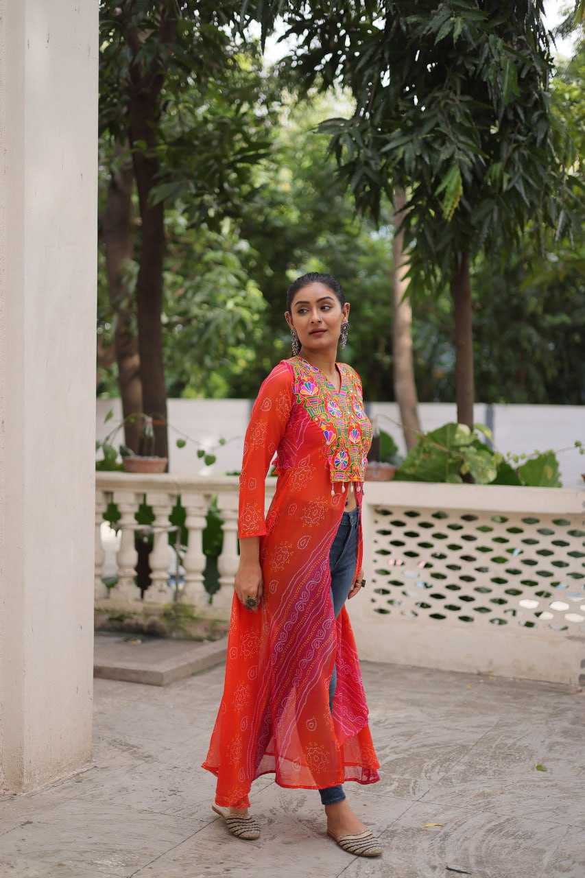 Ynf Bandhini Silk KESH489 1197 Kurti Festive Collections Wholesale Casual Kurtis Printed Kurtis Bandhani Kurtis Navratri Chaniya Choli Manufacturer- Kapda Export