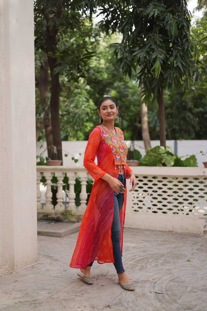 Ynf Bandhini Silk KESH489 1197 Kurti Festive Collections Wholesale Casual Kurtis Printed Kurtis Bandhani Kurtis Navratri Chaniya Choli Manufacturer- Kapda Export