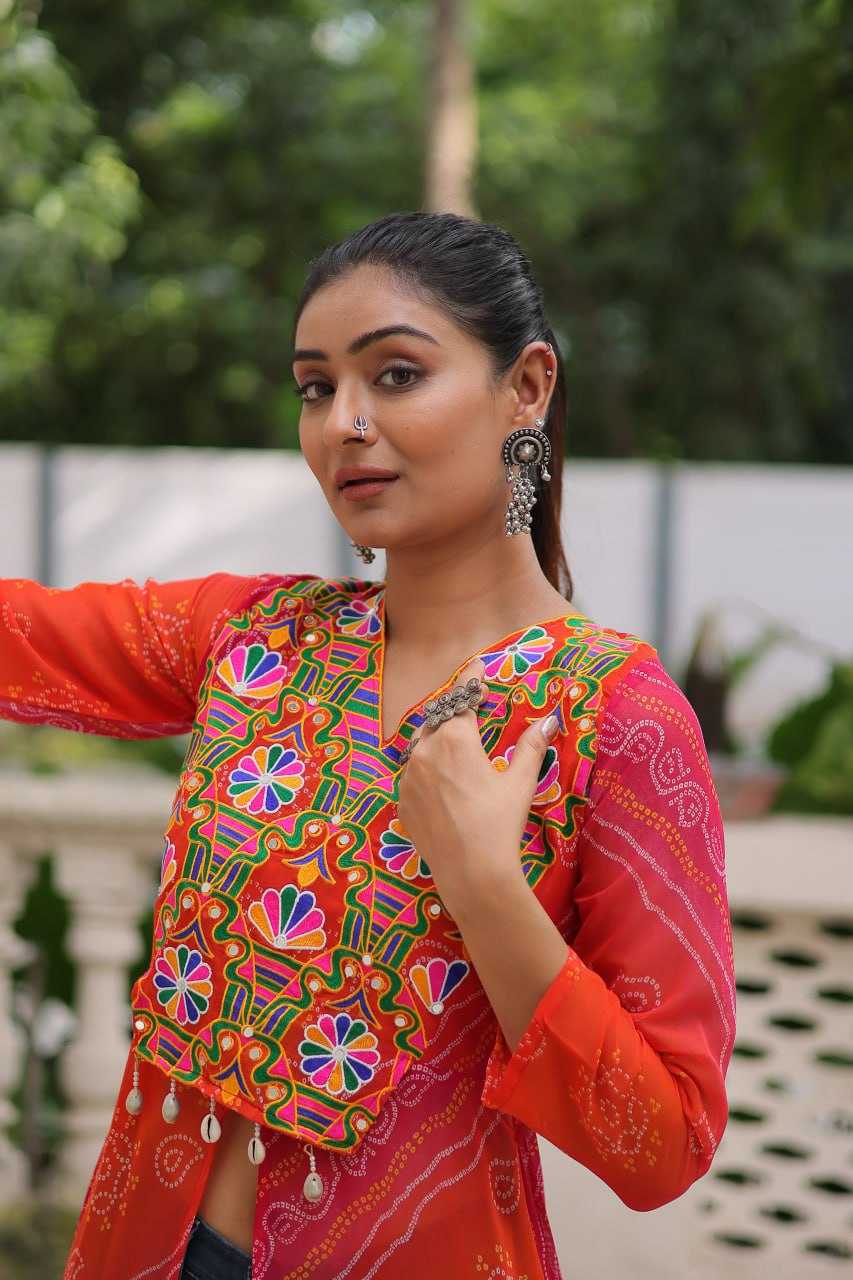 Ynf Bandhini Silk KESH489 1197 Kurti Festive Collections Wholesale Casual Kurtis Printed Kurtis Bandhani Kurtis Navratri Chaniya Choli Manufacturer- Kapda Export