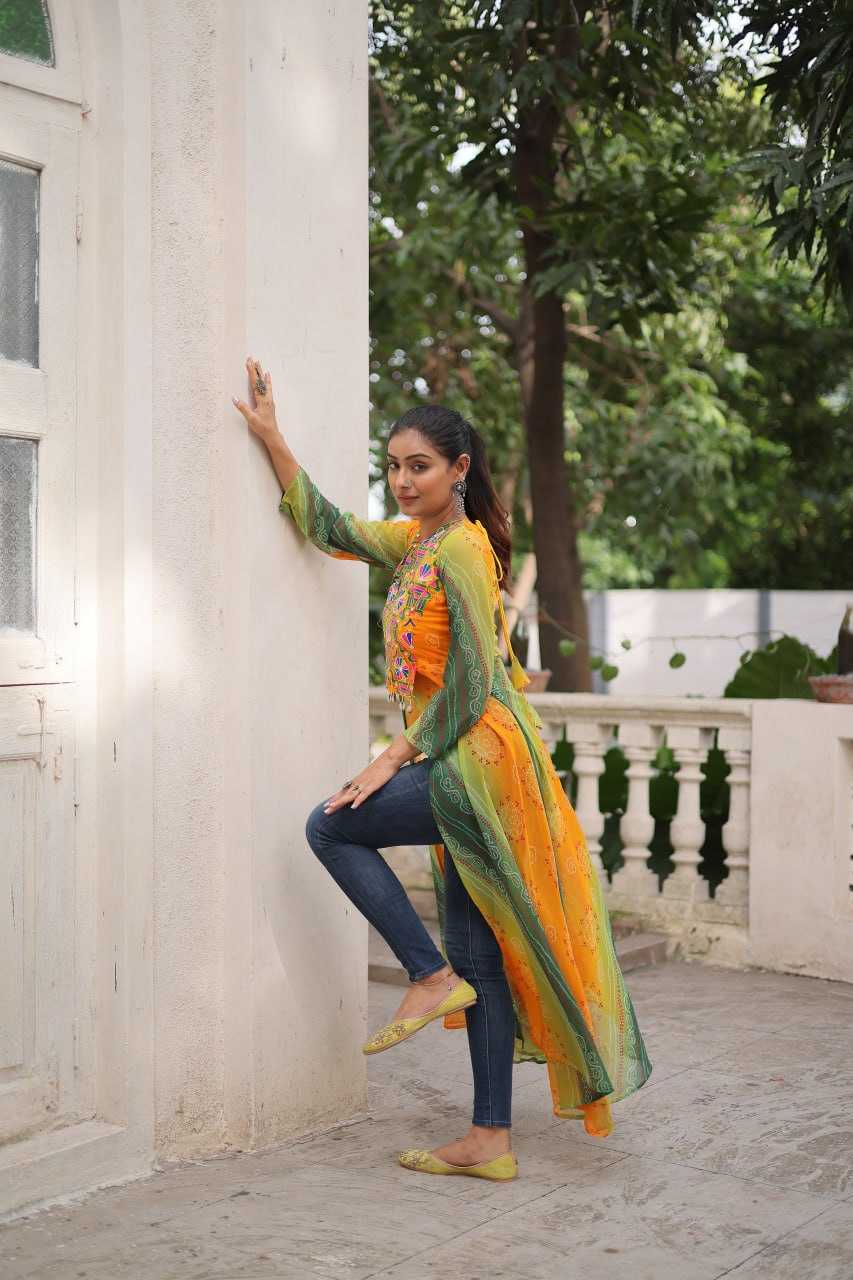 Ynf Bandhini Silk KESH489 1197 Kurti Festive Collections Wholesale Casual Kurtis Printed Kurtis Bandhani Kurtis Navratri Chaniya Choli Manufacturer- Kapda Export