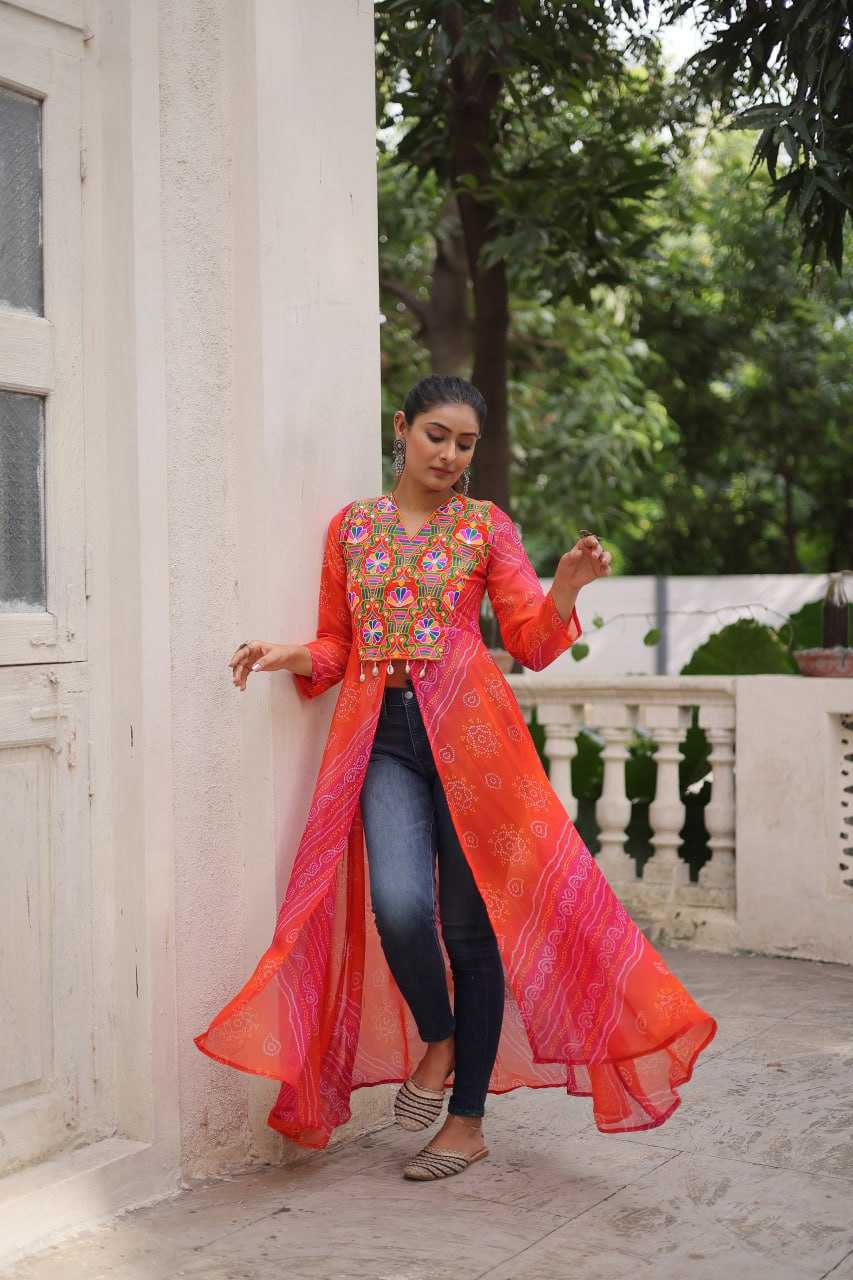 Ynf Bandhini Silk KESH489 1197 Kurti Festive Collections Wholesale Casual Kurtis Printed Kurtis Bandhani Kurtis Navratri Chaniya Choli Manufacturer- Kapda Export