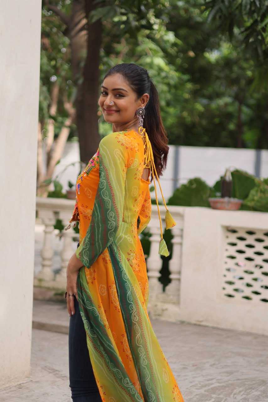 Ynf Bandhini Silk KESH489 1197 Kurti Festive Collections Wholesale Casual Kurtis Printed Kurtis Bandhani Kurtis Navratri Chaniya Choli Manufacturer- Kapda Export