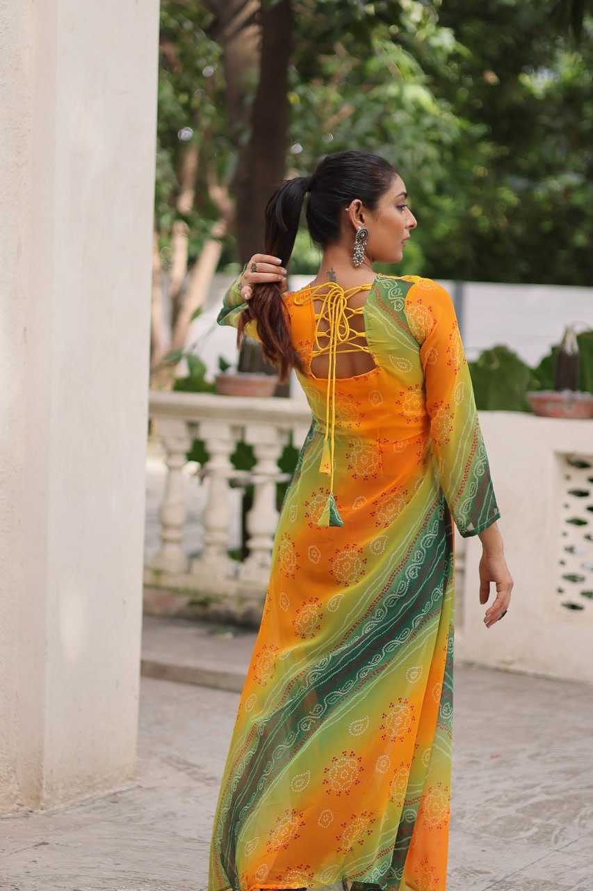 Ynf Bandhini Silk KESH489 1197 Kurti Festive Collections Wholesale Casual Kurtis Printed Kurtis Bandhani Kurtis Navratri Chaniya Choli Manufacturer- Kapda Export