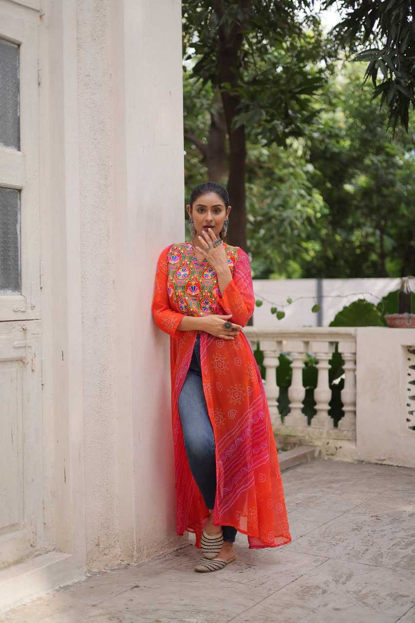 Ynf Bandhini Silk KESH489 1197 Kurti Festive Collections Wholesale Casual Kurtis Printed Kurtis Bandhani Kurtis Navratri Chaniya Choli Manufacturer- Kapda Export