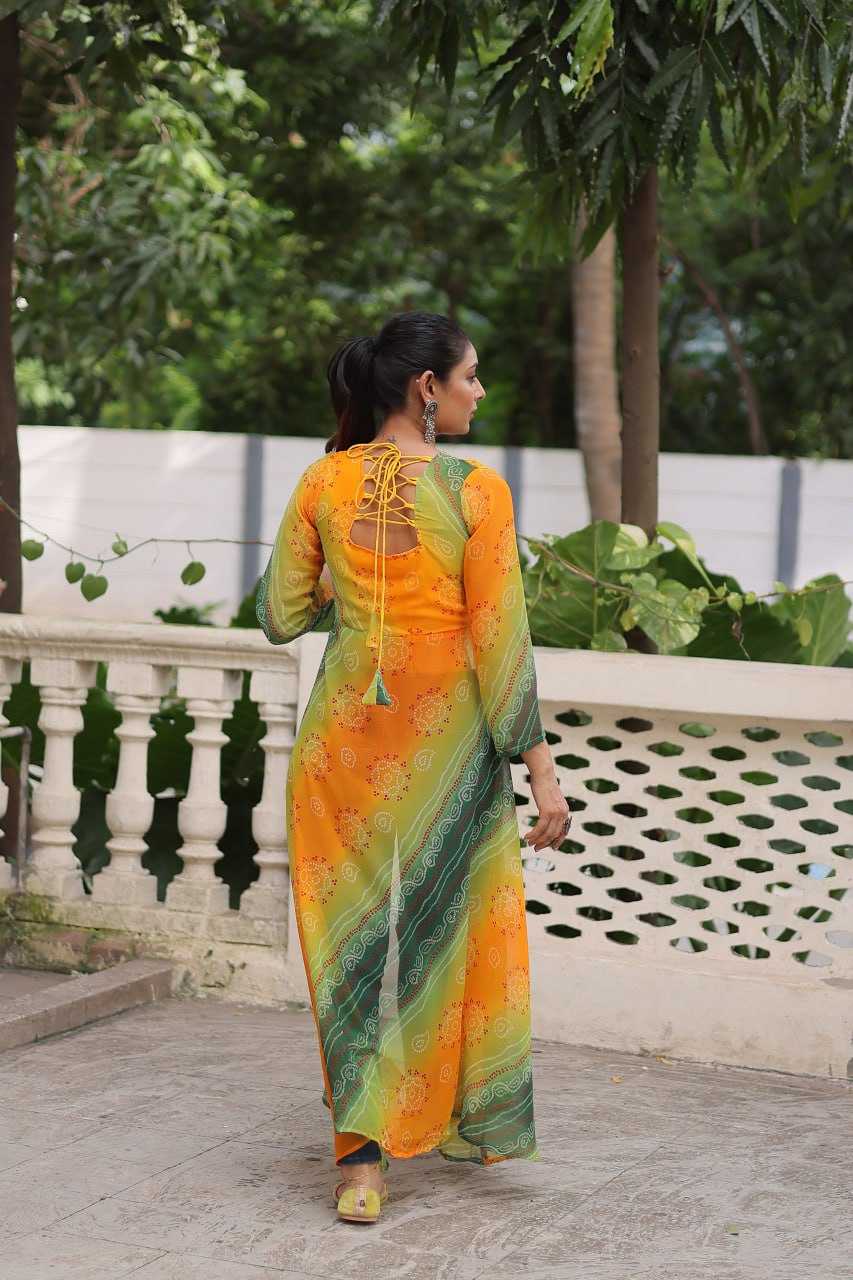 Ynf Bandhini Silk KESH489 1197 Kurti Festive Collections Wholesale Casual Kurtis Printed Kurtis Bandhani Kurtis Navratri Chaniya Choli Manufacturer- Kapda Export