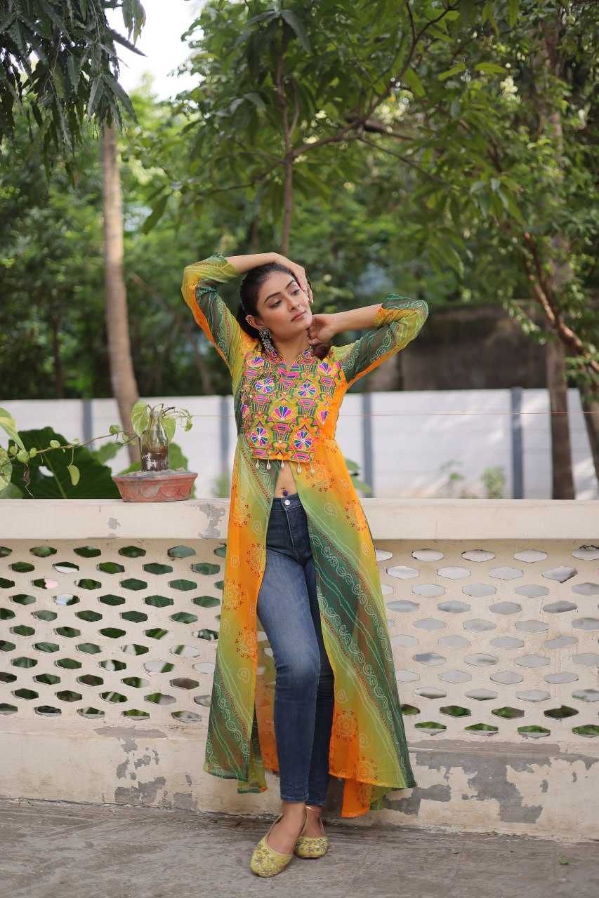 Ynf Bandhini Silk KESH489 1197 Kurti Festive Collections Wholesale Casual Kurtis Printed Kurtis Bandhani Kurtis Navratri Chaniya Choli Manufacturer- Kapda Export