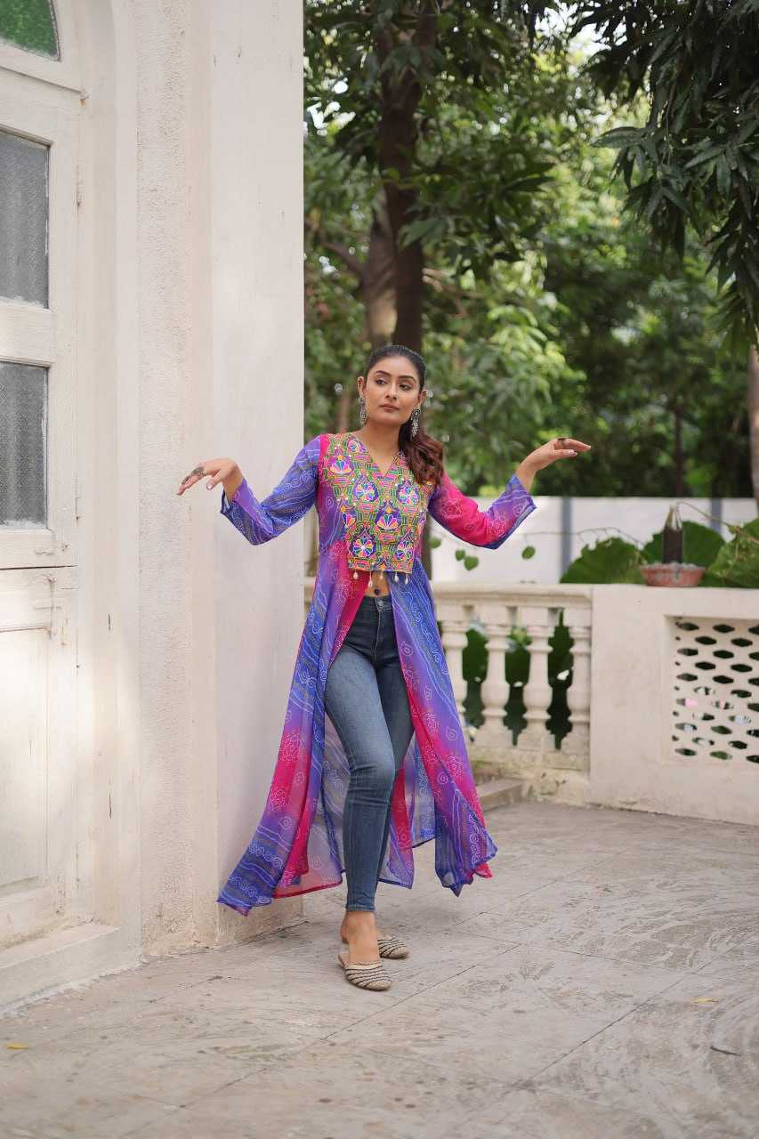 Ynf Bandhini Silk KESH489 1197 Kurti Festive Collections Wholesale Casual Kurtis Printed Kurtis Bandhani Kurtis Navratri Chaniya Choli Manufacturer- Kapda Export