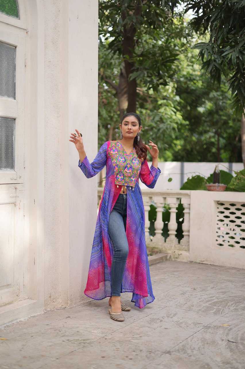 Ynf Bandhini Silk KESH489 1197 Kurti Festive Collections Wholesale Casual Kurtis Printed Kurtis Bandhani Kurtis Navratri Chaniya Choli Manufacturer- Kapda Export