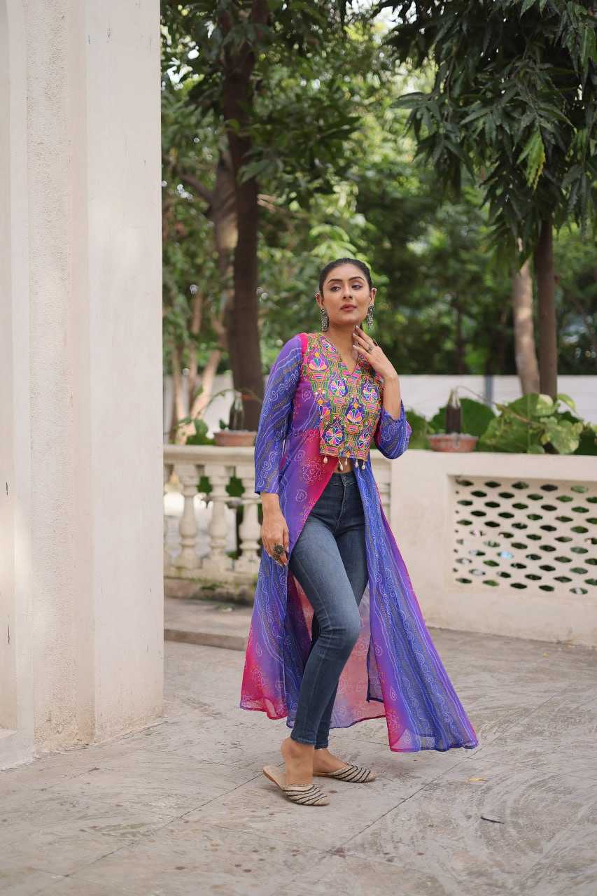 Ynf Bandhini Silk KESH489 1197 Kurti Festive Collections Wholesale Casual Kurtis Printed Kurtis Bandhani Kurtis Navratri Chaniya Choli Manufacturer- Kapda Export