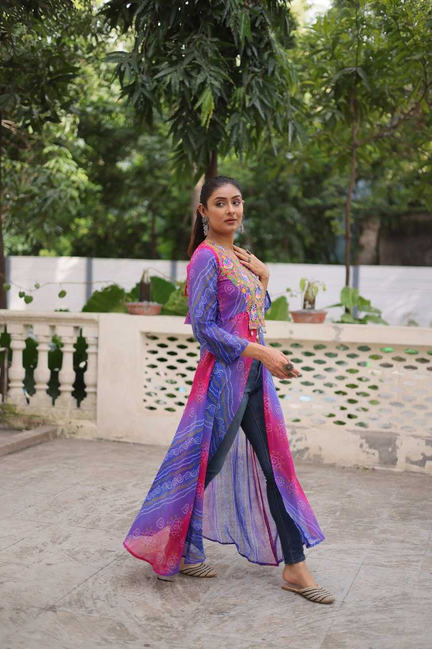 Ynf Bandhini Silk KESH489 1197 Kurti Festive Collections Wholesale Casual Kurtis Printed Kurtis Bandhani Kurtis Navratri Chaniya Choli Manufacturer- Kapda Export