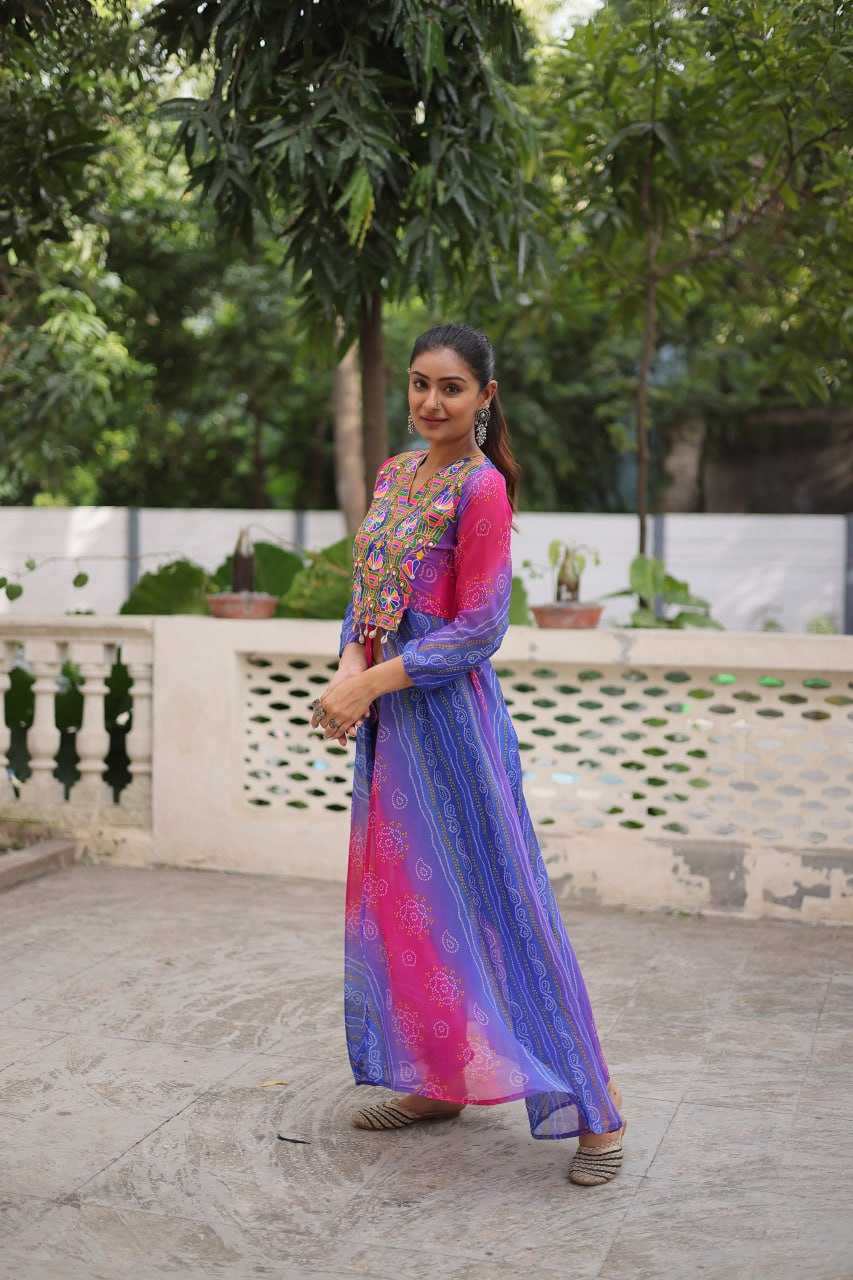 Ynf Bandhini Silk KESH489 1197 Kurti Festive Collections Wholesale Casual Kurtis Printed Kurtis Bandhani Kurtis Navratri Chaniya Choli Manufacturer- Kapda Export