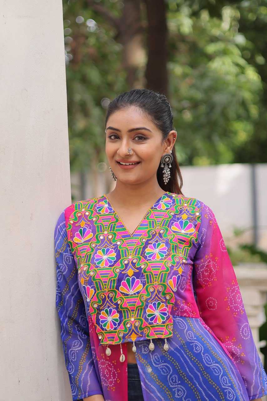 Ynf Bandhini Silk KESH489 1197 Kurti Festive Collections Wholesale Casual Kurtis Printed Kurtis Bandhani Kurtis Navratri Chaniya Choli Manufacturer- Kapda Export