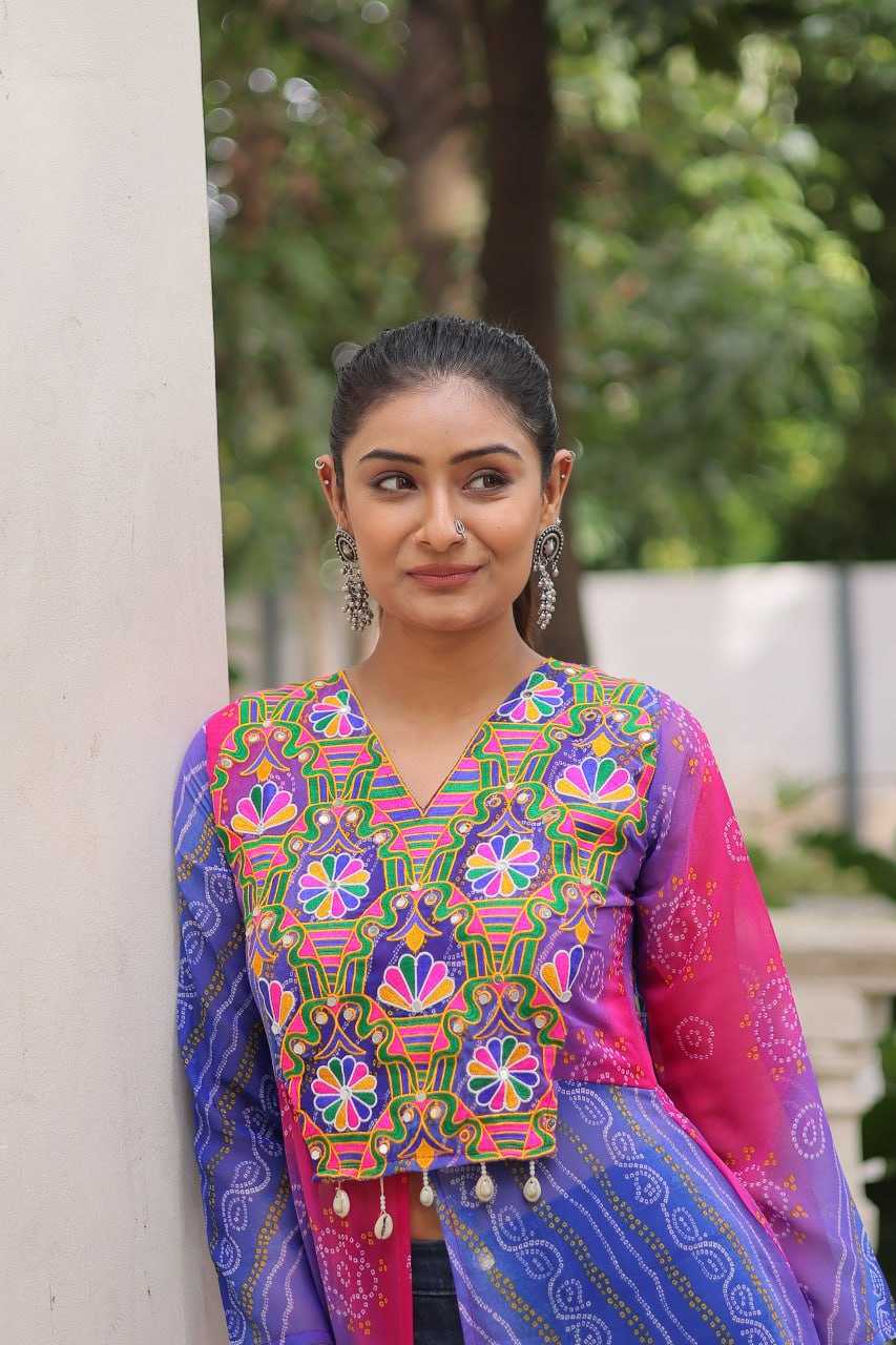 Ynf Bandhini Silk KESH489 1197 Kurti Festive Collections Wholesale Casual Kurtis Printed Kurtis Bandhani Kurtis Navratri Chaniya Choli Manufacturer- Kapda Export