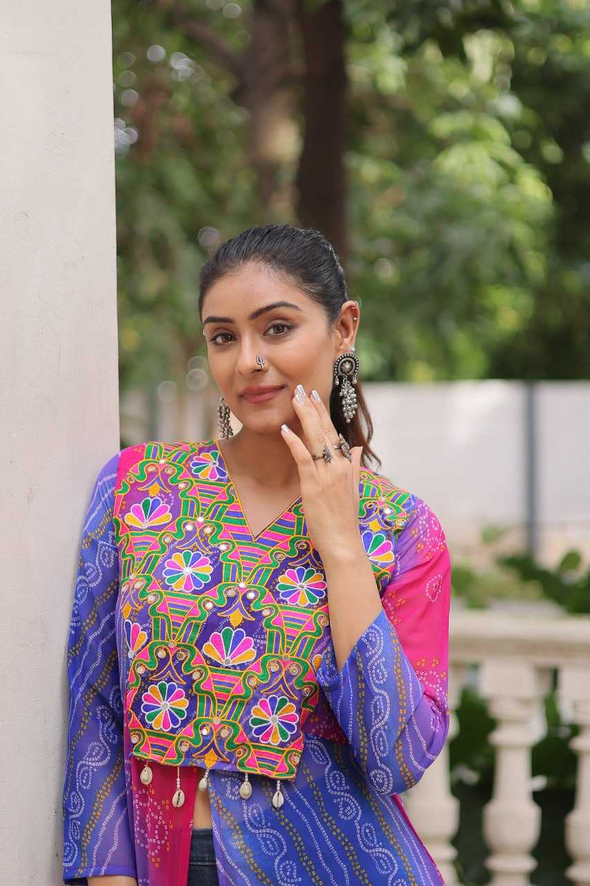 Ynf Bandhini Silk KESH489 1197 Kurti Festive Collections Wholesale Casual Kurtis Printed Kurtis Bandhani Kurtis Navratri Chaniya Choli Manufacturer- Kapda Export