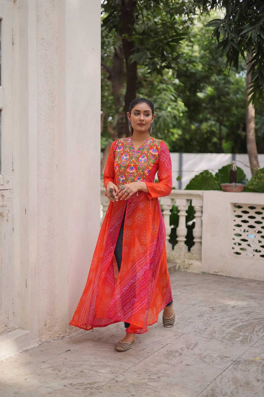 Ynf Bandhini Silk KESH489 1197 Kurti Festive Collections Wholesale Casual Kurtis Printed Kurtis Bandhani Kurtis Navratri Chaniya Choli Manufacturer- Kapda Export