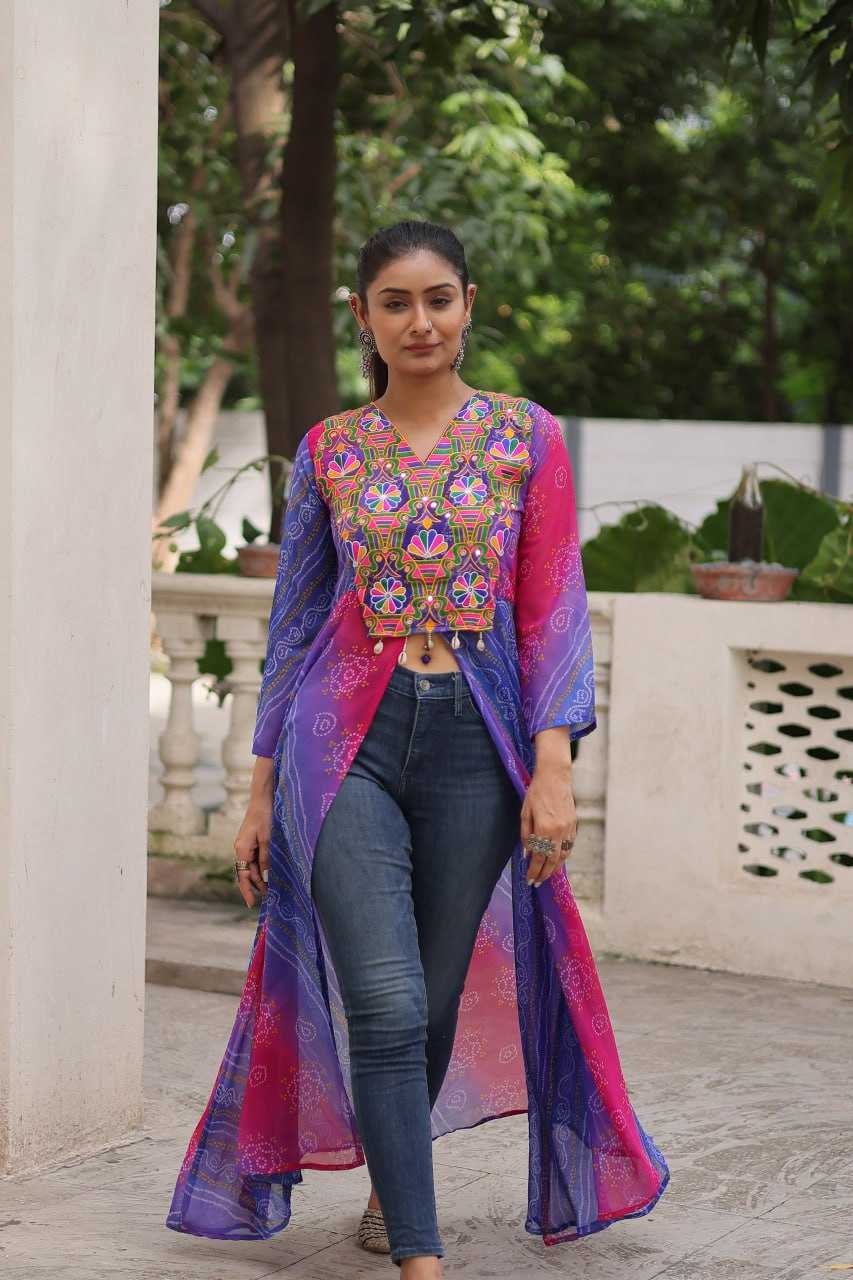 Ynf Bandhini Silk KESH489 1197 Kurti Festive Collections Wholesale Casual Kurtis Printed Kurtis Bandhani Kurtis Navratri Chaniya Choli Manufacturer- Kapda Export