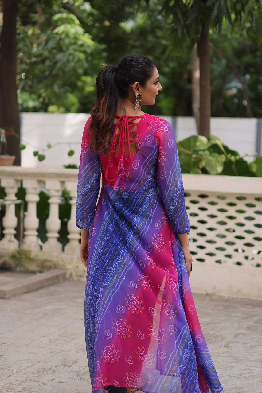 Ynf Bandhini Silk KESH489 1197 Kurti Festive Collections Wholesale Casual Kurtis Printed Kurtis Bandhani Kurtis Navratri Chaniya Choli Manufacturer- Kapda Export