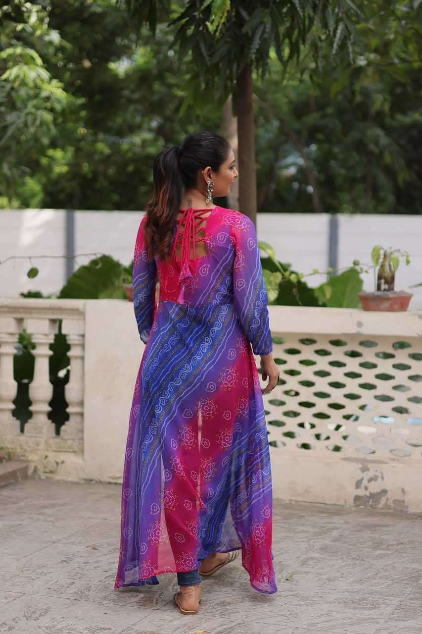 Ynf Bandhini Silk KESH489 1197 Kurti Festive Collections Wholesale Casual Kurtis Printed Kurtis Bandhani Kurtis Navratri Chaniya Choli Manufacturer- Kapda Export