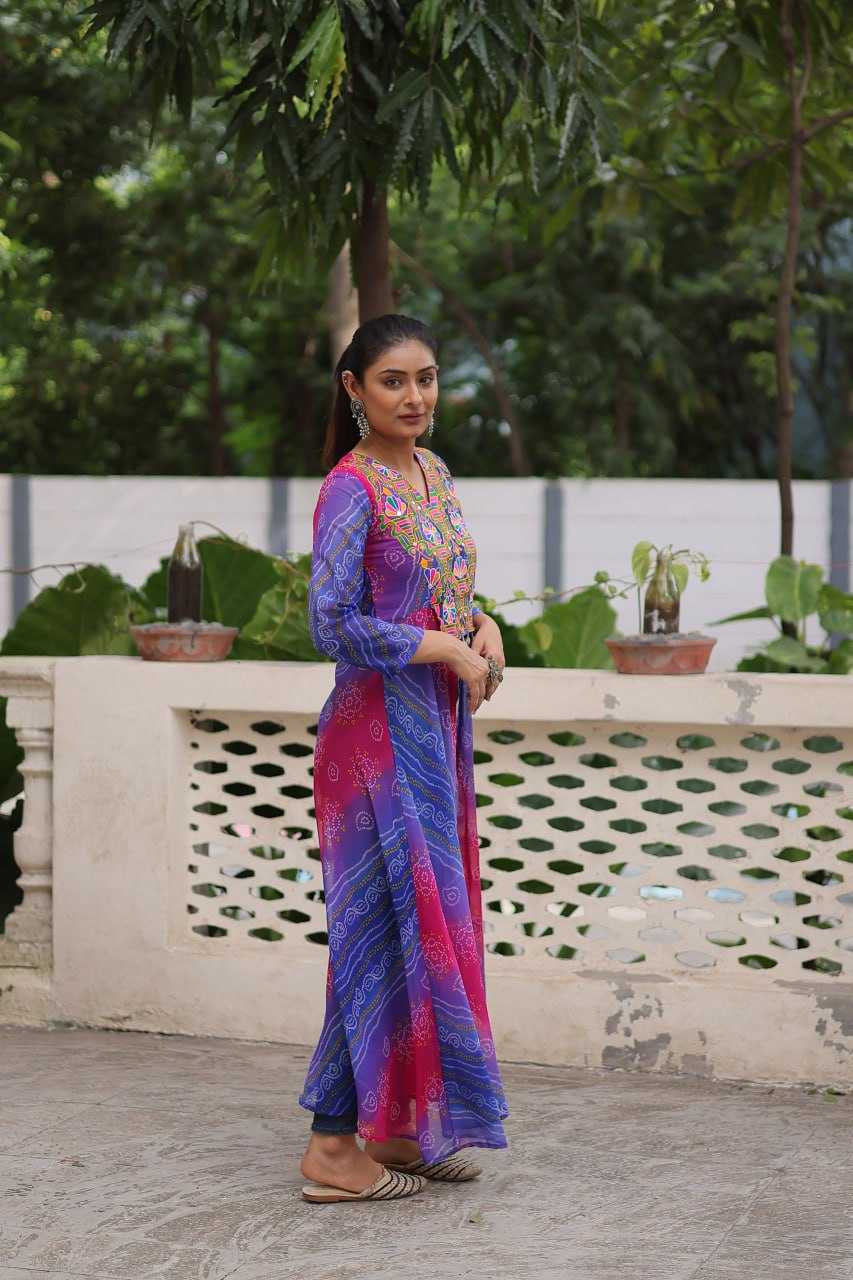 Ynf Bandhini Silk KESH489 1197 Kurti Festive Collections Wholesale Casual Kurtis Printed Kurtis Bandhani Kurtis Navratri Chaniya Choli Manufacturer- Kapda Export