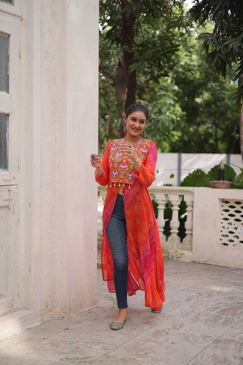 Ynf Bandhini Silk KESH489 1197 Kurti Festive Collections Wholesale Casual Kurtis Printed Kurtis Bandhani Kurtis Navratri Chaniya Choli Manufacturer- Kapda Export