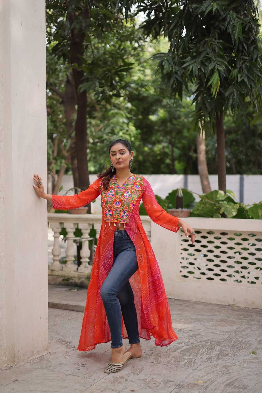 Ynf Bandhini Silk KESH489 1197 Kurti Festive Collections Wholesale Casual Kurtis Printed Kurtis Bandhani Kurtis Navratri Chaniya Choli Manufacturer- Kapda Export