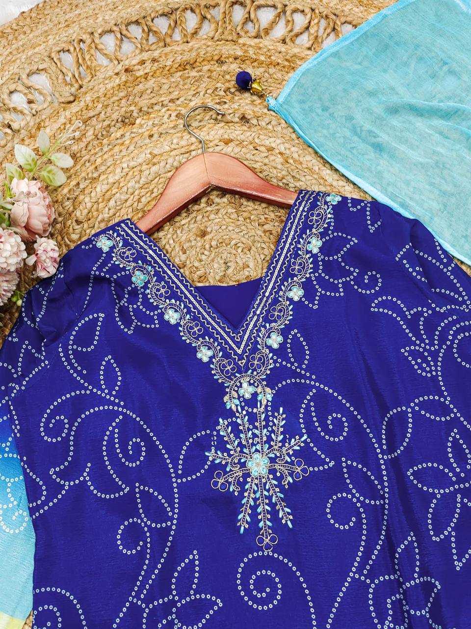 Ynf Bandhini Silk KESH501 JUMERA Suits & Dresses Wholesale Ladies Suits Embroidery Suits Bandhani Suits Manufacturer- Kapda Export