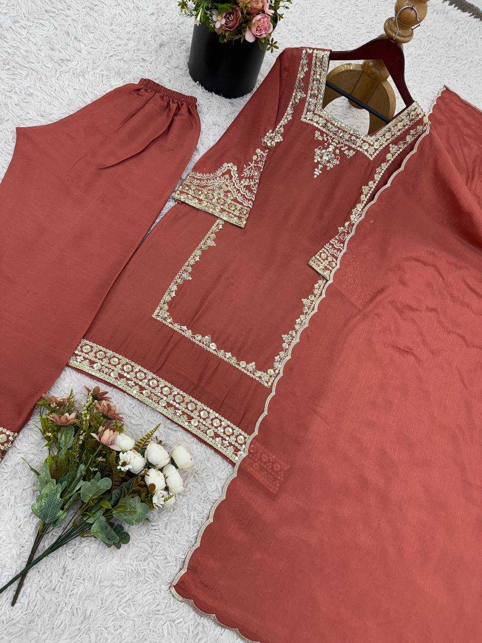 Ynf Chiffon KESH499 3138 Kurti Wholesale Kurti Bottom With Dupatta Embroidered Kurtis Full Sleeve Kurti Manufacturer- Kapda Export