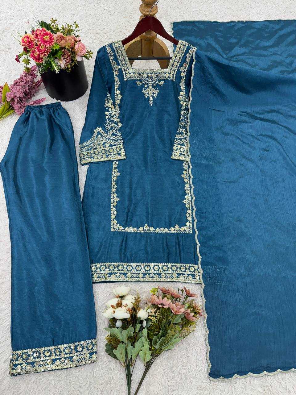 Ynf Chiffon KESH499 3138 Kurti Wholesale Kurti Bottom With Dupatta Embroidered Kurtis Full Sleeve Kurti Manufacturer- Kapda Export