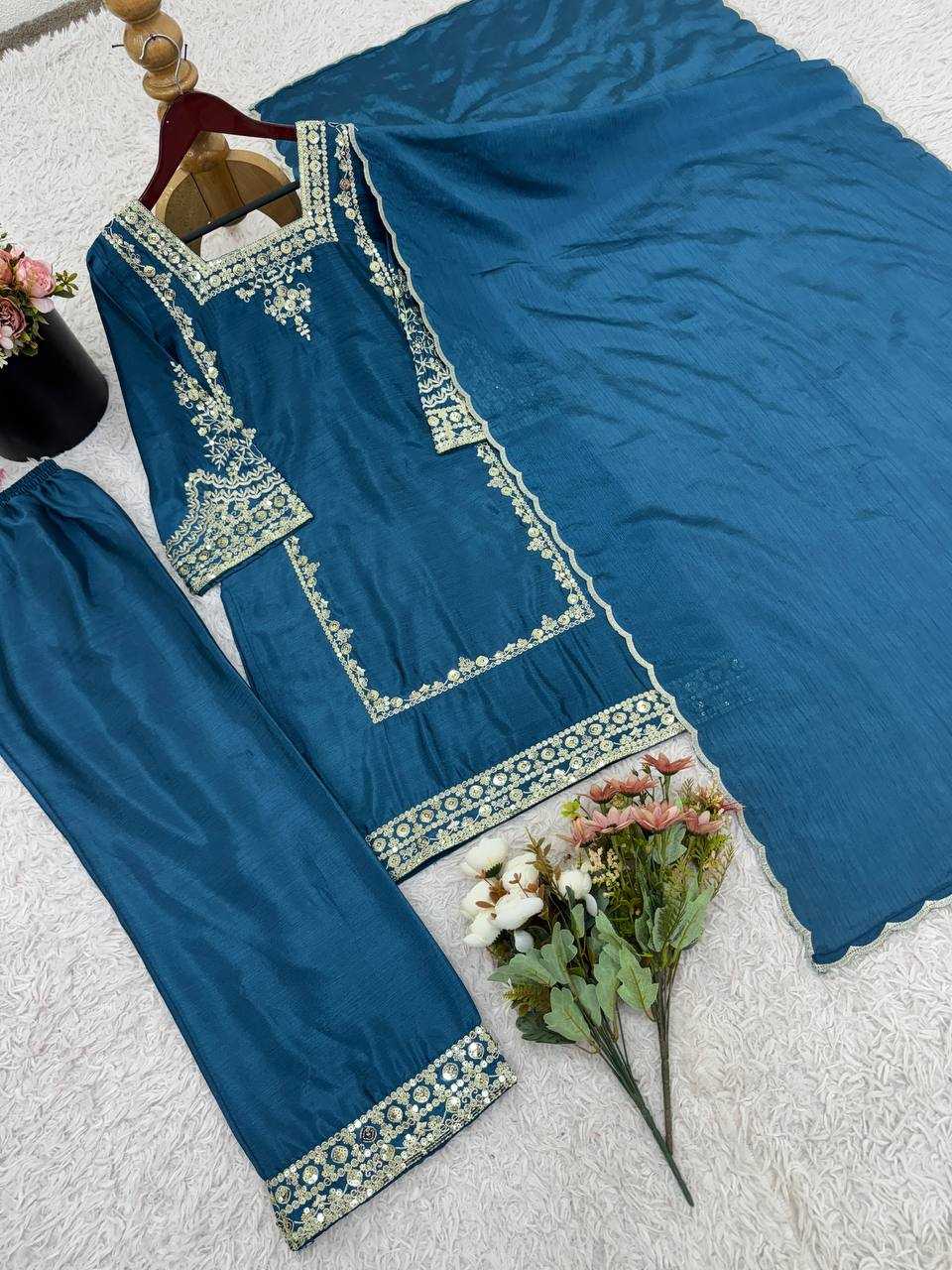 Ynf Chiffon KESH499 3138 Kurti Wholesale Kurti Bottom With Dupatta Embroidered Kurtis Full Sleeve Kurti Manufacturer- Kapda Export