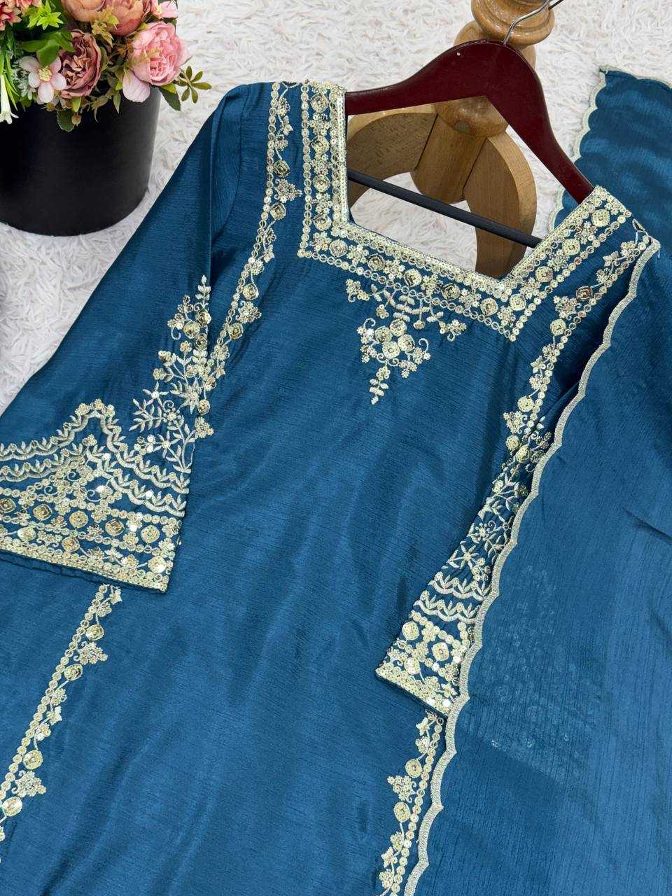 Ynf Chiffon KESH499 3138 Kurti Wholesale Kurti Bottom With Dupatta Embroidered Kurtis Full Sleeve Kurti Manufacturer- Kapda Export