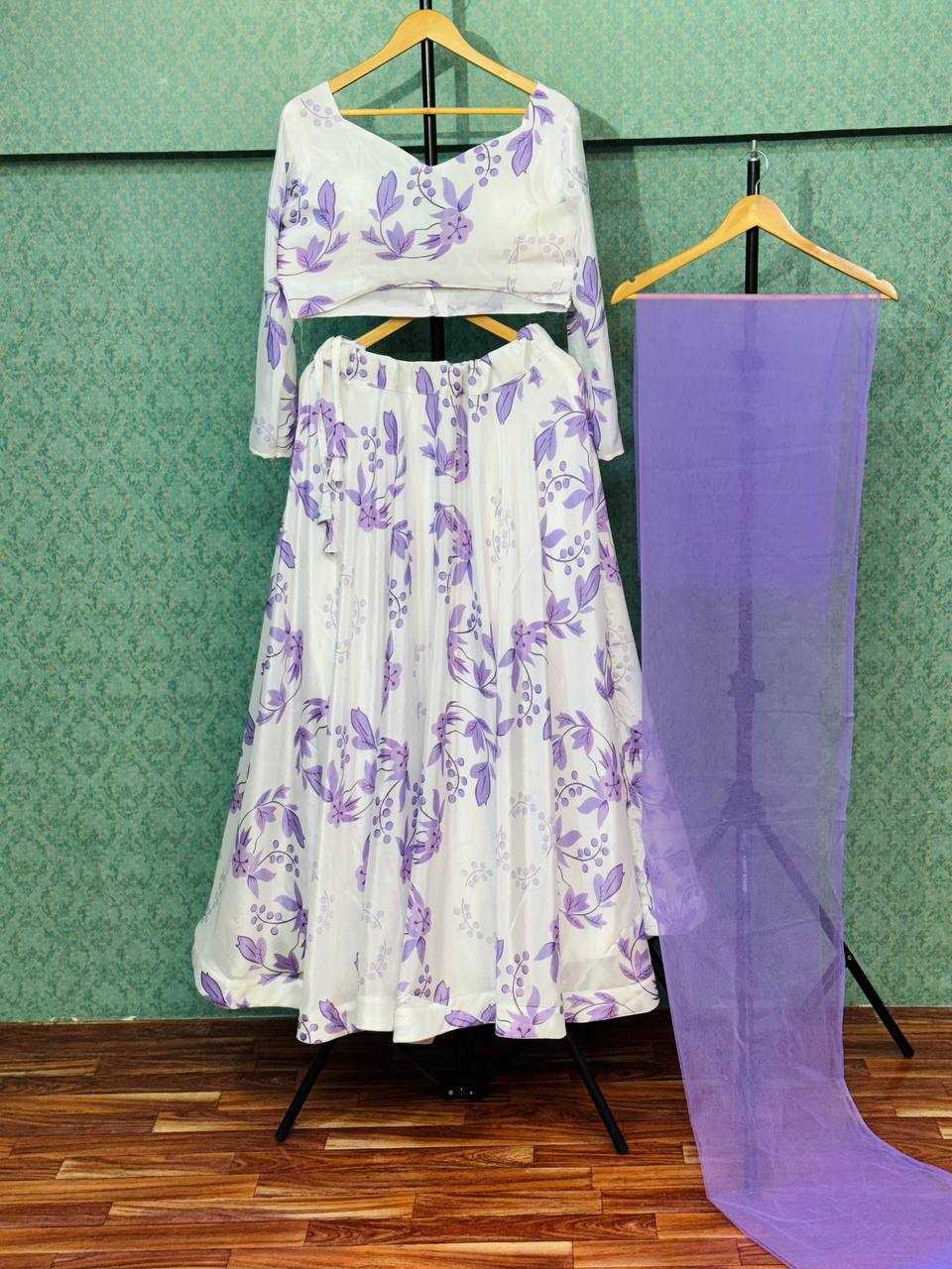 Ynf Chinon KESH485 20 Lehengas Wholesale Fancy Lehenga Printed Lehenga White Lehenga Manufacturer- Kapda Export