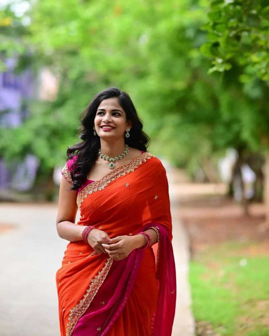 Ynf Chinon KESH588 SONIYA Sarees Wholesale Party Wear Sarees Fancy Sarees Ruffle Sarees Manufacturer- Kapda Export