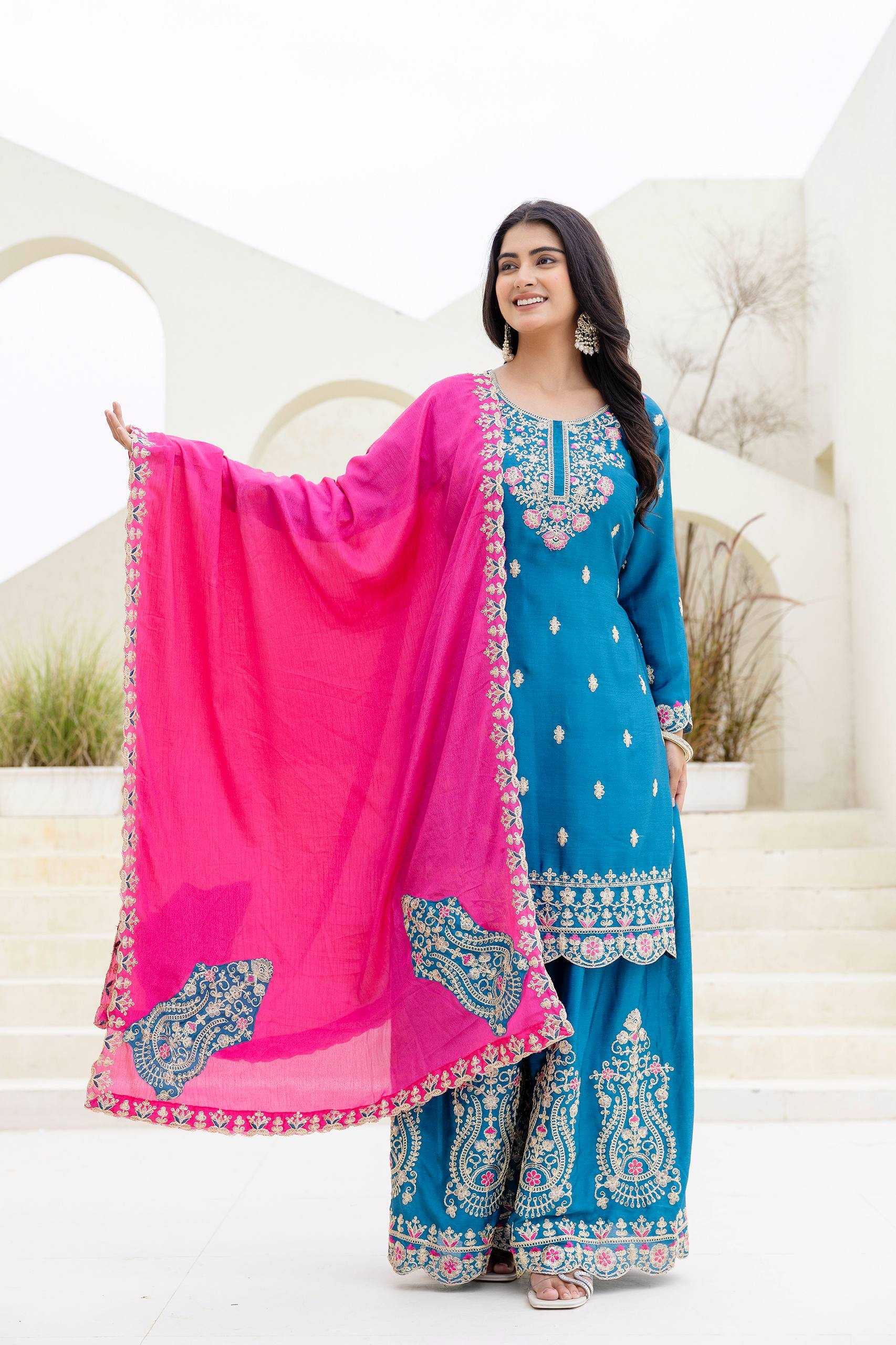 Ynf Chinon RIN197 5014 Suits & Dresses Wholesale Party wear suits Bridal Suits Designer Suits Manufacturer- Kapda Export