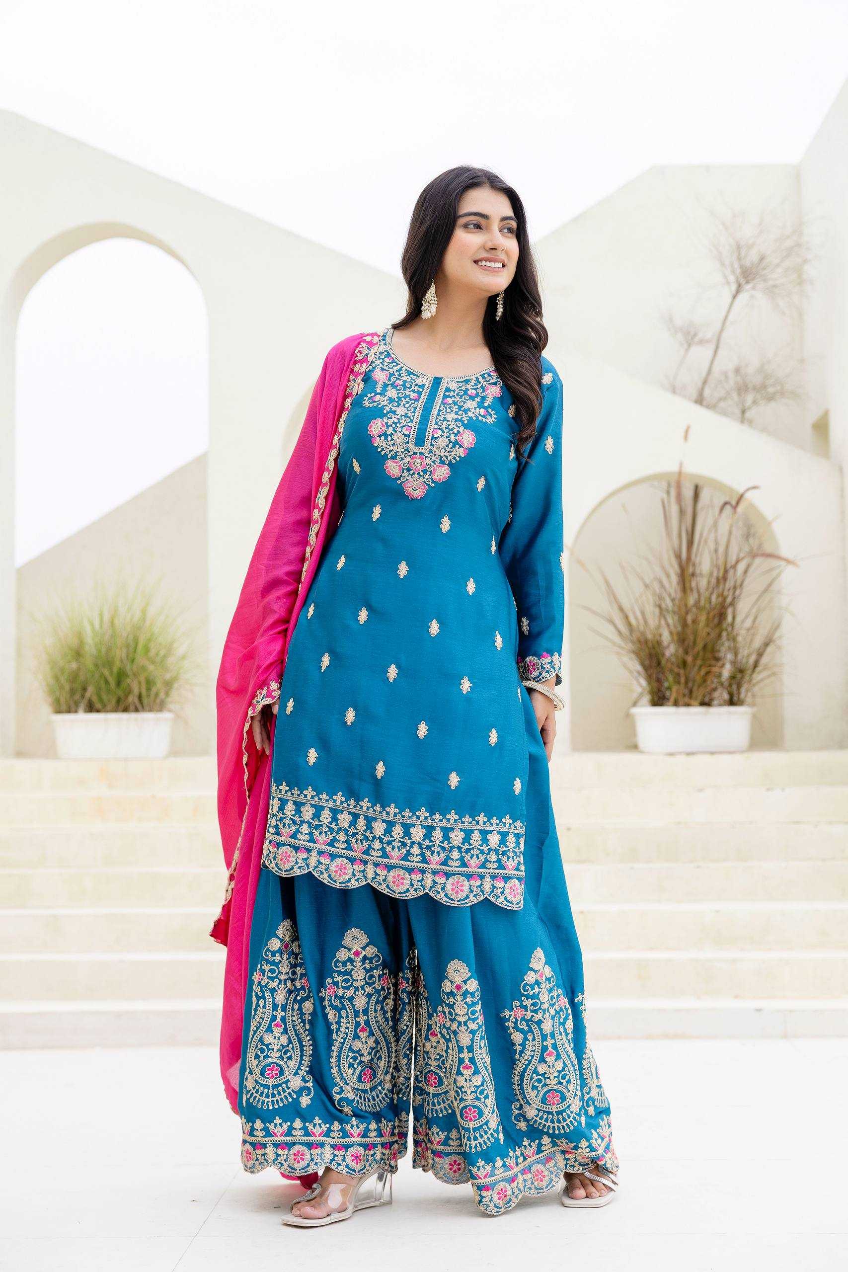 Ynf Chinon RIN197 5014 Suits & Dresses Wholesale Party wear suits Bridal Suits Designer Suits Manufacturer- Kapda Export