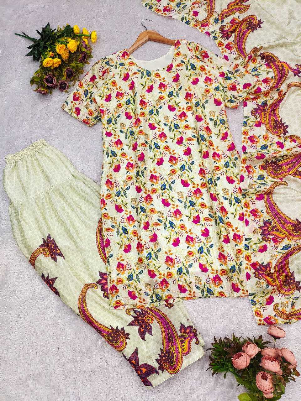 Ynf Chinon Silk KESH516 9292 Suits & Dresses Wholesale Ladies Suits Printed Suits Red Salwar Suit Manufacturer- Kapda Export