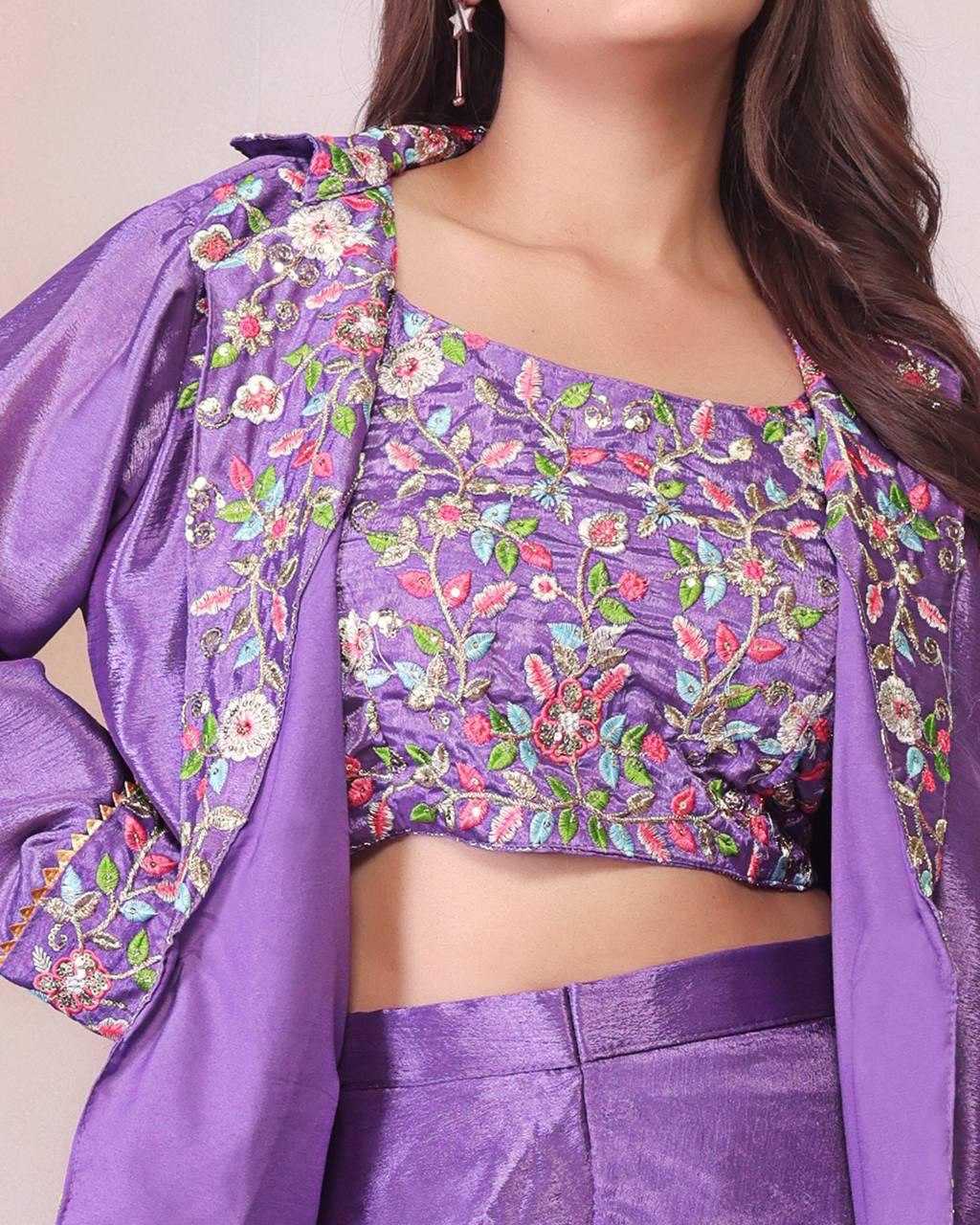 Ynf Chinon Silk KESH558 01 Kurti Wholesale Casual Kurtis Embroidered Kurtis Kurti With Jacket Kurti With Palazzo Manufacturer- Kapda Export