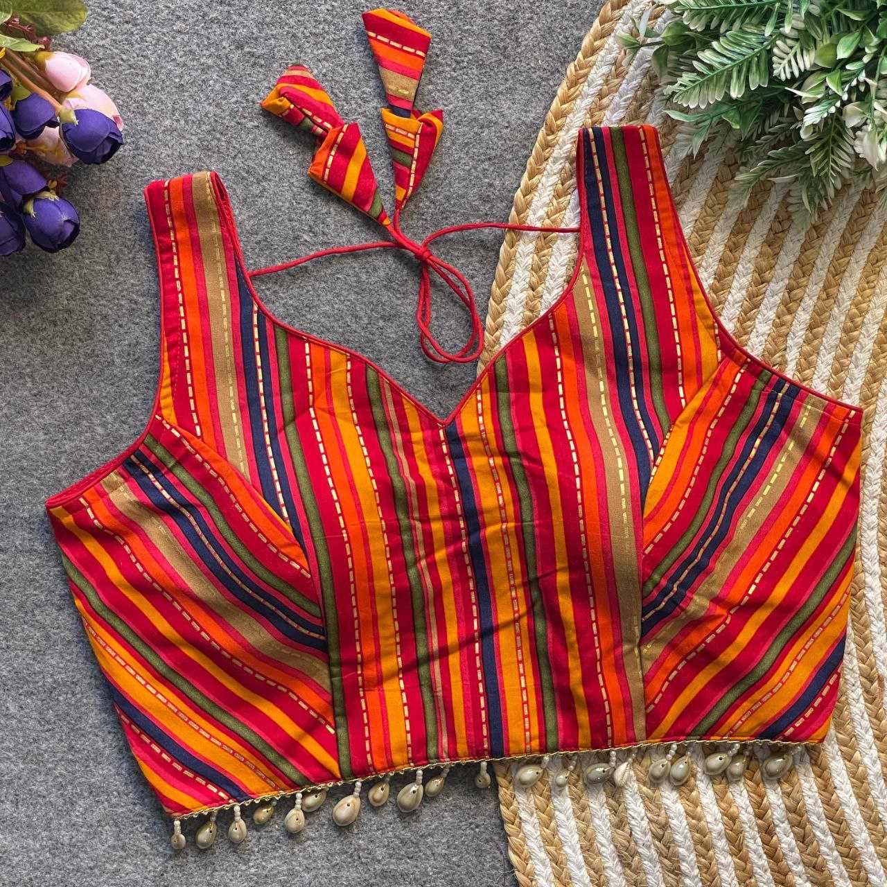 Ynf Cotton KESH571 SHYAMA Readymade Blouses Wholesale Blouse V-Neck Blouses Sleeveless Blouse Manufacturer- Kapda Export