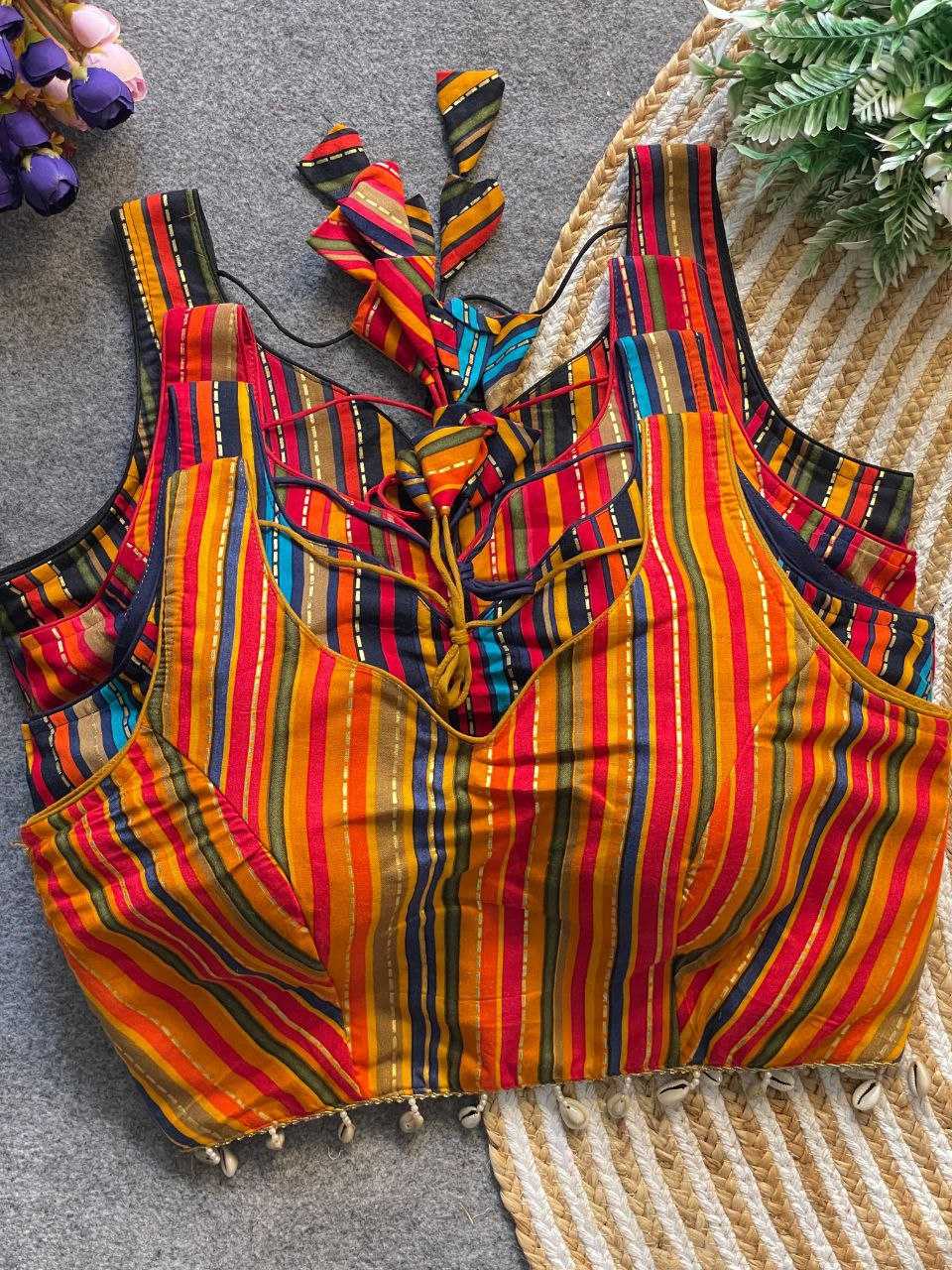 Ynf Cotton KESH571 SHYAMA Readymade Blouses Wholesale Blouse V-Neck Blouses Sleeveless Blouse Manufacturer- Kapda Export