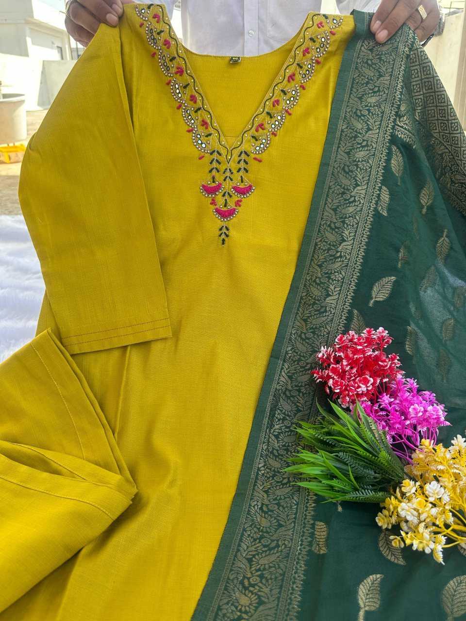 Ynf Cotton KESH601 224 Kurti Wholesale Workwear Kurtis Festive Kurtis Yellow Kurtis Manufacturer- Kapda Export