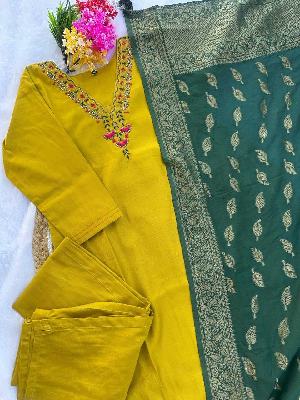 Ynf Cotton KESH601 224 Kurti Wholesale Workwear Kurtis Festive Kurtis Yellow Kurtis Manufacturer- Kapda Export