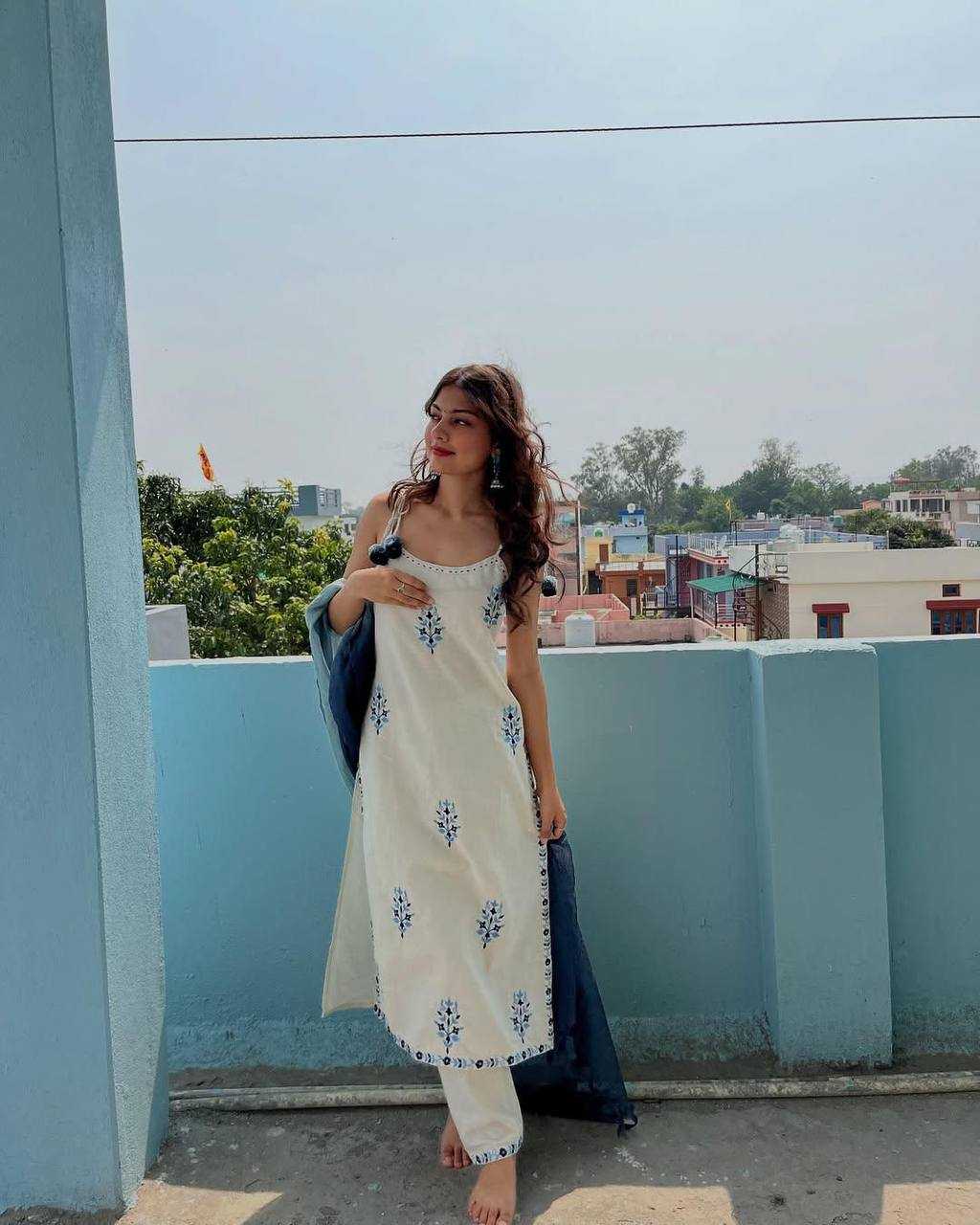 Ynf Cotton RIN141 1983 Suits & Dresses Festive Collections Wholesale Embroidered Dresses Cotton Dresses Sleeveless Dresses Manufacturer- Kapda Export